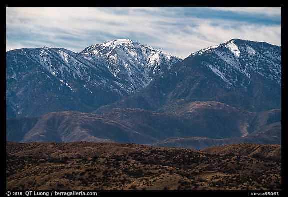 Mount San Antonio and San Gabriel Mountains from Cajon Pass. San Gabriel Mountains National Monument, California, USA (color)