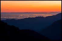Los Angeles Basin at sunset. San Gabriel Mountains National Monument, California, USA ( color)