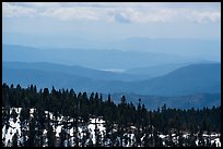 Hazy ridges from Snow Mountain. Berryessa Snow Mountain National Monument, California, USA ( color)