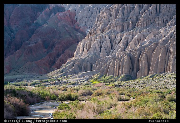 Flutted canyon walls, Afton Canyon. Mojave Trails National Monument, California, USA (color)