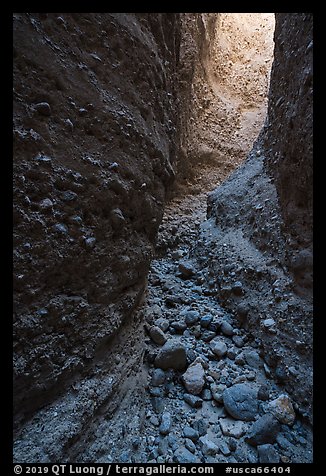 Slot canyon in conglomerate rock, Afton Canyon. Mojave Trails National Monument, California, USA