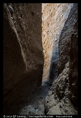 Slot canyon walls in sedimentary rocks. Mojave Trails National Monument, California, USA