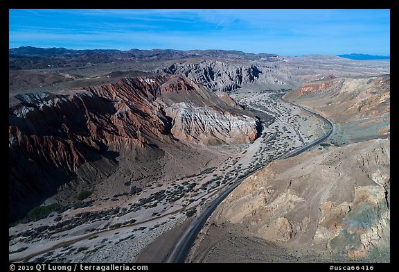 Aerial view of Afton Canyon. Mojave Trails National Monument, California, USA
