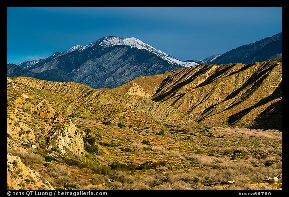 San Giorgono Mountains from Mission Creek valley. Sand to Snow National Monument, California, USA (color)