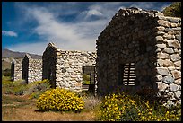 Ruined stone cabins. Sand to Snow National Monument, California, USA ( color)