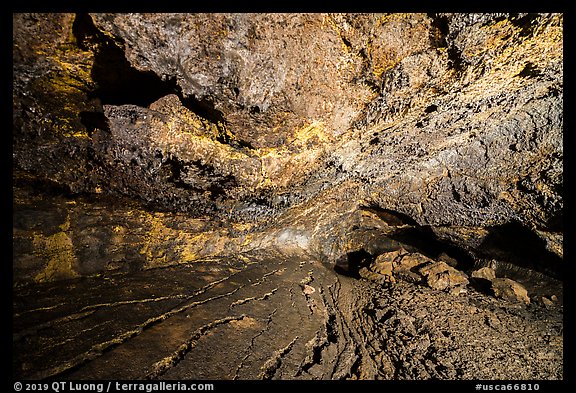 Golden Dome Cave Lava tube. Lava Beds National Monument, California, USA (color)