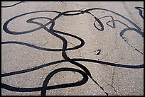 Asphalt marks, route 66. Mojave Trails National Monument, California, USA ( color)