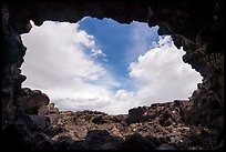Sky from opening of lava tube cave, Pisgah lava field. Mojave Trails National Monument, California, USA ( color)