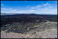 Aerial view of Lavic Lake volcanic field with distant Pisgah Crater. Mojave Trails National Monument, California, USA ( color)