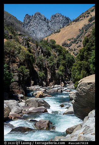 South Fork Kings River flowing in Kings Canyon. Giant Sequoia National Monument, Sequoia National Forest, California, USA (color)