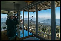 Watching from Buck Rock fire lookout. Giant Sequoia National Monument, Sequoia National Forest, California, USA ( color)
