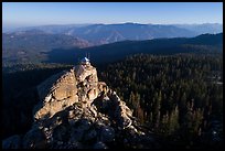 Aerial View of Buck Rock and mountains. Giant Sequoia National Monument, Sequoia National Forest, California, USA ( color)