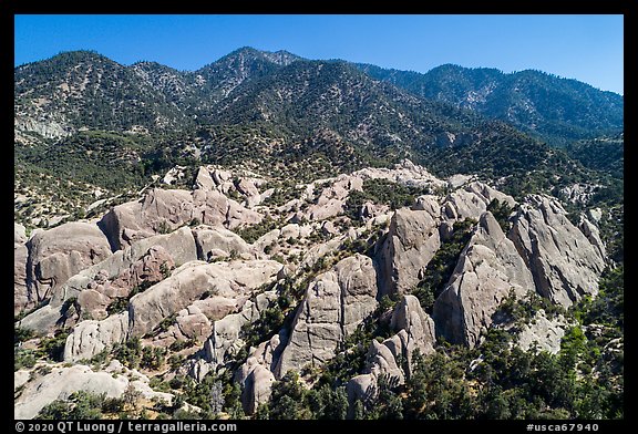 Aerial view of Devils Punchbowl Natural Area. San Gabriel Mountains National Monument, California, USA
