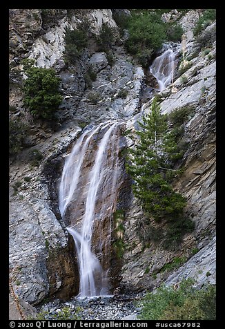 Lower tiers of San Antonio Falls. San Gabriel Mountains National Monument, California, USA (color)