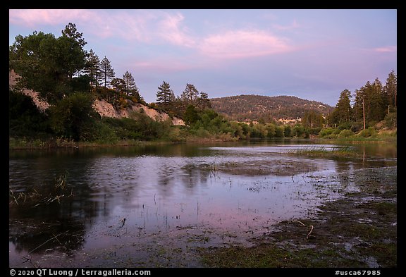Jackson Lake at sunset. San Gabriel Mountains National Monument, California, USA