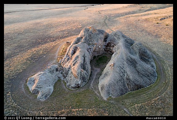 Aerial view of Painted Rock. Carrizo Plain National Monument, California, USA (color)