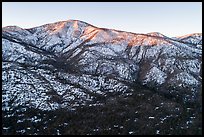 Aerial view of Grinnel Mountain, winter sunrise. Sand to Snow National Monument, California, USA ( color)