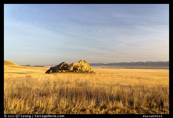 Painted Rock at sunrise. Carrizo Plain National Monument, California, USA