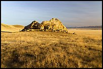 Painted Rock sandstone monolith standing forty five feet above the Carrizo Plain floor. Carrizo Plain National Monument, California, USA ( color)