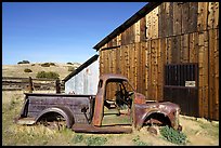 Rusted truck and farm, Selby Ranch. Carrizo Plain National Monument, California, USA ( color)