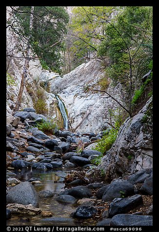 Boulders and Lower Switzer Falls. San Gabriel Mountains National Monument, California, USA
