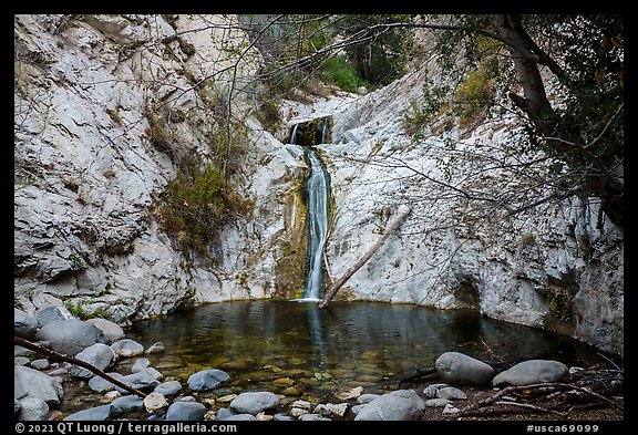 Circular basin at the base of Lower Switzer Falls. San Gabriel Mountains National Monument, California, USA (color)