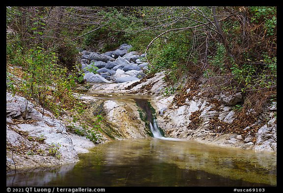 Arroyo Seco cascade. San Gabriel Mountains National Monument, California, USA (color)