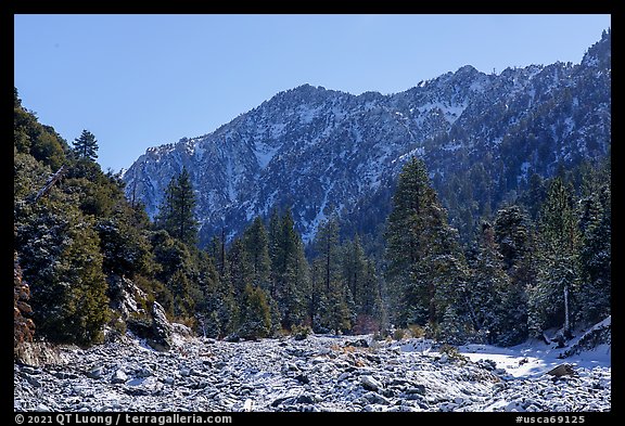 Mill Creek floodplain and Yucaipa Ridge in winter. Sand to Snow National Monument, California, USA