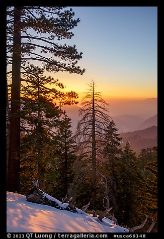 Winter sunset from San Gorgonio Mountain. Sand to Snow National Monument, California, USA