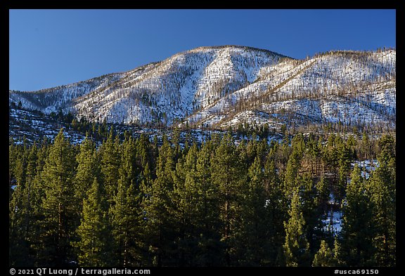 North face of Grinnell Mountain in winter. Sand to Snow National Monument, California, USA (color)