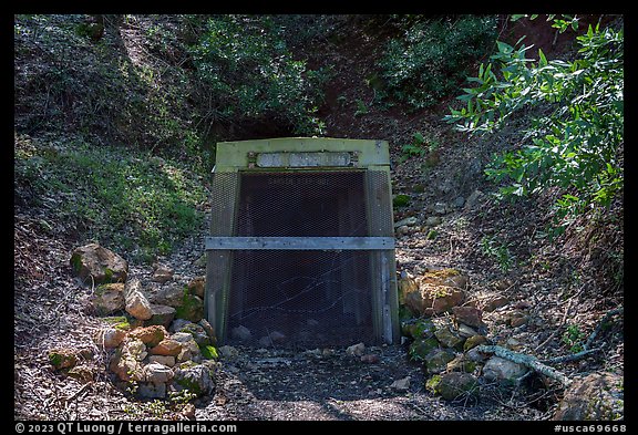 San Cristobal Mine entrance, Almaden Quicksilver County Park. San Jose, California, USA (color)