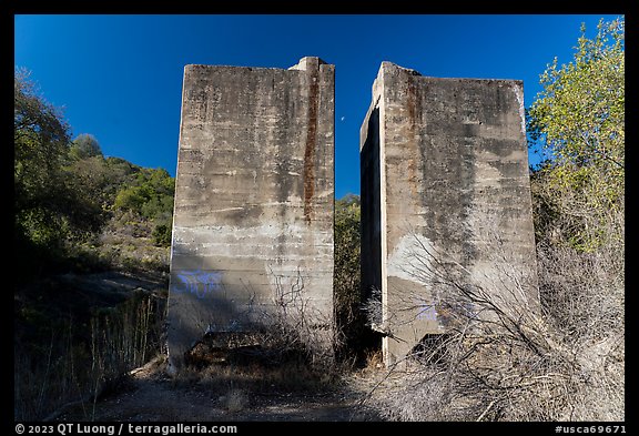 Scott Furnace dust bins, El Senador Mine, Almaden Quicksilver County Park. San Jose, California, USA