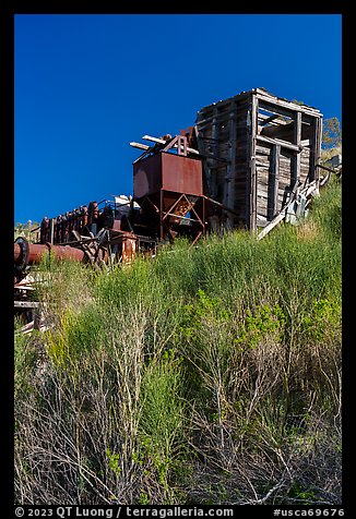 Rotary furnace tower, Almaden Quicksilver County Park. San Jose, California, USA (color)