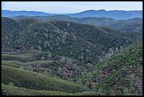 Shrub-covered hills from Condor Ridge. Berryessa Snow Mountain National Monument, California, USA ( color)