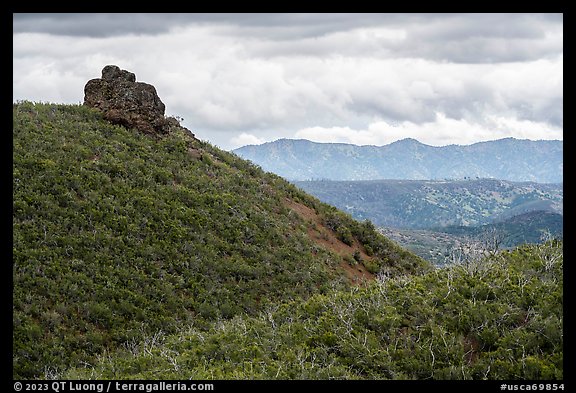 Hills and Signal Rock. Berryessa Snow Mountain National Monument, California, USA (color)