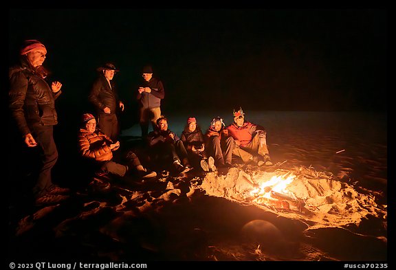 Beach campfire. Point Reyes National Seashore, California, USA