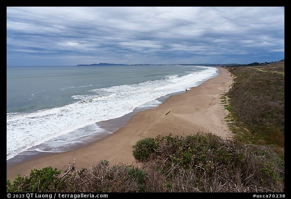 Coastline and Drake Bay. Point Reyes National Seashore, California, USA (color)
