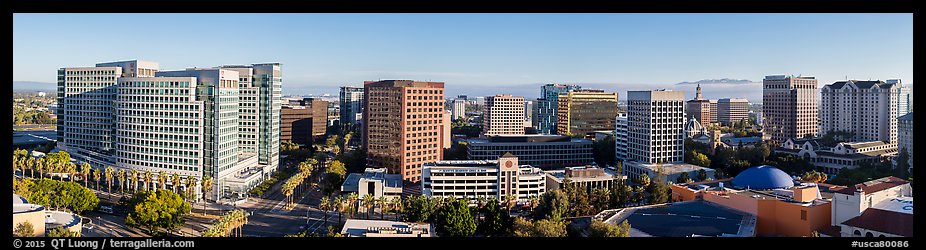 San Jose skyline from Adobe building to Fairmont hotel. San Jose, California, USA (color)
