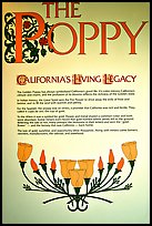 Sign about the California Poppy. Antelope Valley, California, USA (color)