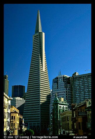 Transamerica Pyramid and Columbus Tower. San Francisco, California, USA