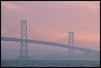 Bay Bridge seen from Treasure Island, sunset. San Francisco, California, USA ( color)