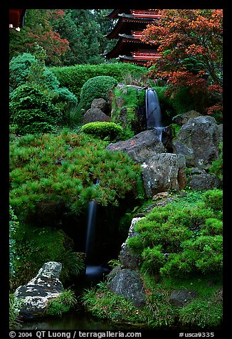 Cascade in the Japanese Garden, Golden Gate Park. San Francisco, California, USA