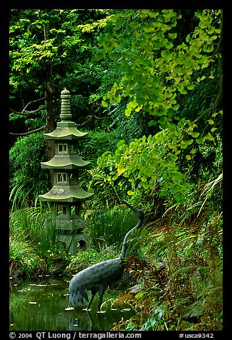 Stupa, Japanese Garden, Golden Gate Park. San Francisco, California, USA (color)
