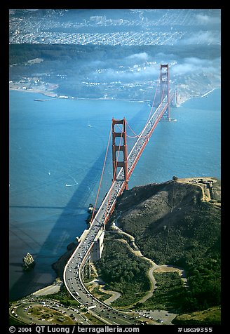 Aerial view of the Golden Gate Bridge. San Francisco, California, USA