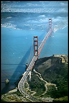 Aerial view of the Golden Gate Bridge. San Francisco, California, USA