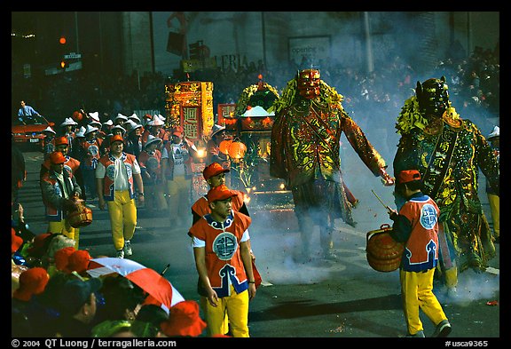 Parade during the Chinese New Year celebration. San Francisco, California, USA (color)