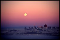 Moonrise over the city. San Francisco, California, USA
