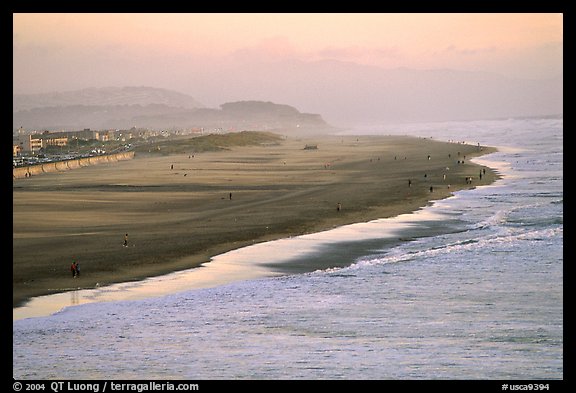 Ocean Beach at sunset. San Francisco, California, USA