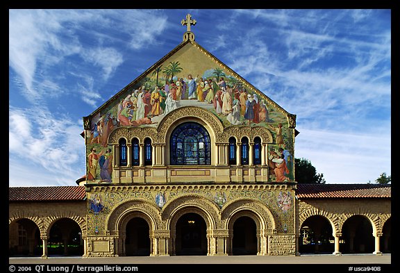 Memorial Chapel, early morning. Stanford University, California, USA (color)