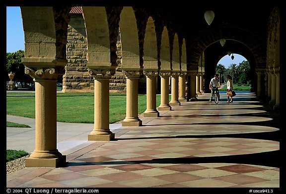 Mauresque style gallery, Main Quad. Stanford University, California, USA (color)